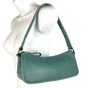 Kate Spade Vintage Y2K 90s Baguette Small Shoulder Bag Teal Blue Green